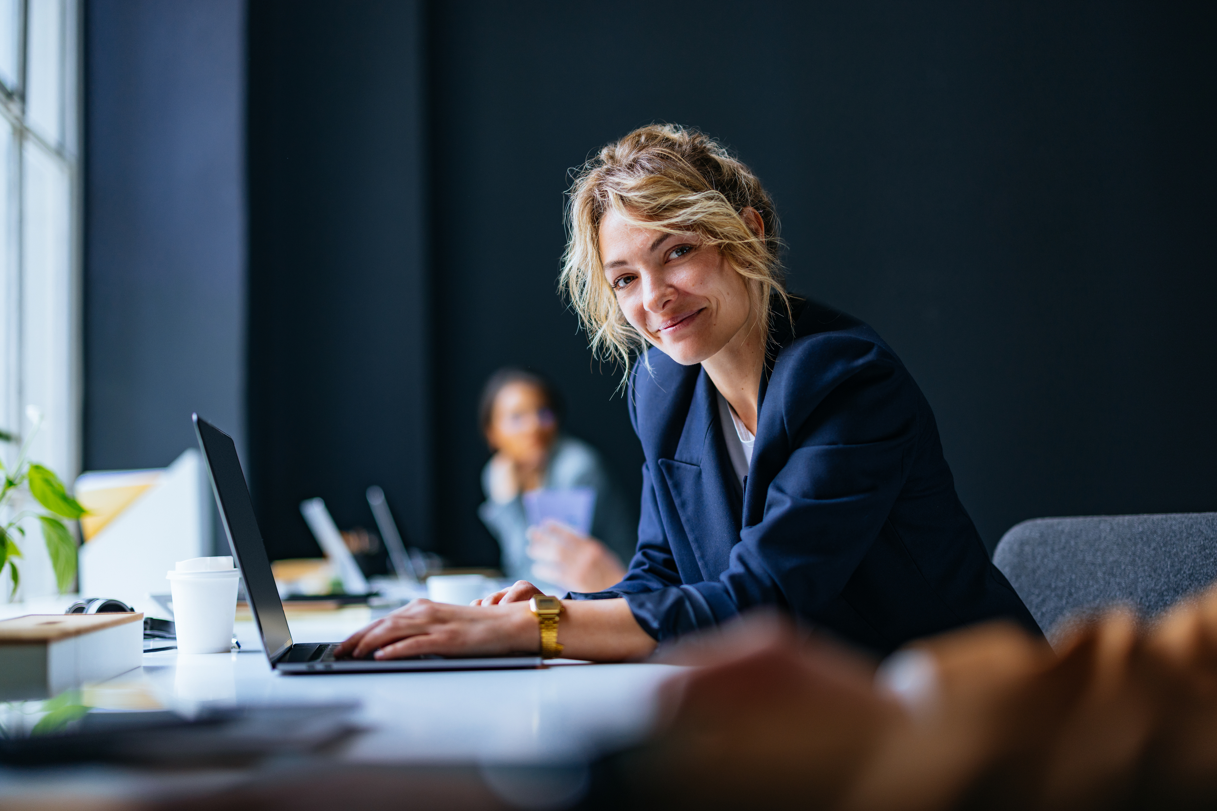 Woman at her desk